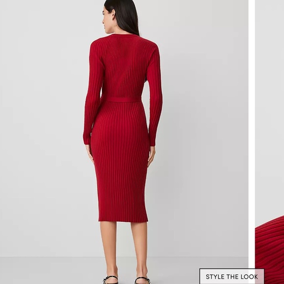 Ann Taylor Red Knit Dress NWT - Picture 2 of 5